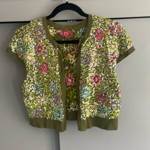 Vintage Cropped capped sleeve sweater